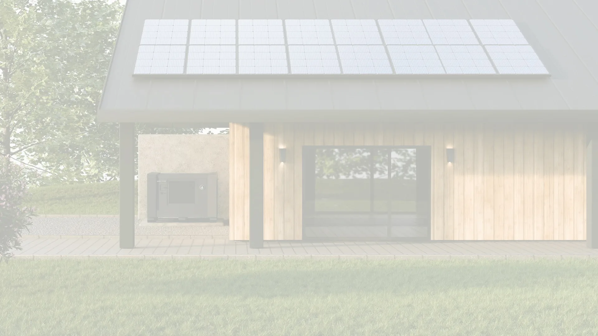 Genesis WaterCube atmospheric water generator beside a modern home