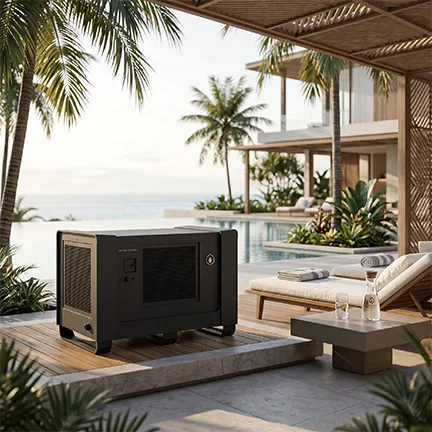 Genesis WaterCube supplying on-site drinking water at a poolside resort